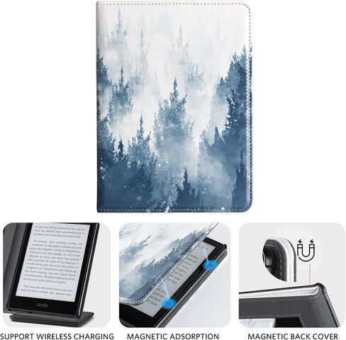 حافظة CoBak Kindle Paperwhite مع حامل - غطاء متين من جلد البولي يوريثان مع خاصية التنبيه التلقائي للنوم، وفتحة للبطاقة، وميزة حزام اليد - يناسب Kindle Paperwhite الجيل الحادي عشر مقاس 6.8 بوصات وإصدار Signature 2021 in Saudi Arabia