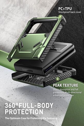 حافظة سلسلة i-Blason Armorbox لهاتف Samsung Galaxy Z Flip 4 5G (2022)، حافظة متينة لكامل الجسم مع تقليل الصدمات/ممتص للصدمات (أسود) in Kuwait