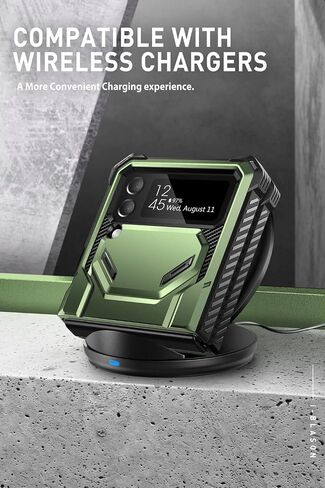 حافظة سلسلة i-Blason Armorbox لهاتف Samsung Galaxy Z Flip 4 5G (2022)، حافظة متينة لكامل الجسم مع تقليل الصدمات/ممتص للصدمات (أسود) in Kuwait