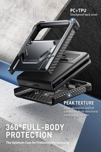 حافظة سلسلة i-Blason Armorbox لهاتف Samsung Galaxy Z Flip 4 5G (2022)، حافظة متينة لكامل الجسم مع تقليل الصدمات/ممتص للصدمات (أسود) in Kuwait