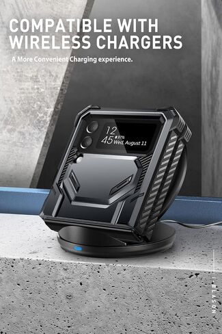 حافظة سلسلة i-Blason Armorbox لهاتف Samsung Galaxy Z Flip 4 5G (2022)، حافظة متينة لكامل الجسم مع تقليل الصدمات/ممتص للصدمات (أسود) in Kuwait