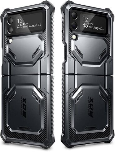 حافظة سلسلة i-Blason Armorbox لهاتف Samsung Galaxy Z Flip 4 5G (2022)، حافظة متينة لكامل الجسم مع تقليل الصدمات/ممتص للصدمات (أسود) in Kuwait