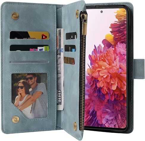 LBYZCASE Phone Case for Galaxy S20 FE 5G(2020),Samsung S20 FE Wallet Case,Luxury Folio Flip Leather Cover[Zipper Pocket][Wrist Strap][Kickstand ] for Samsung Galaxy S20 FE 5G(Fan Edition)-Black in Saudi Arabia