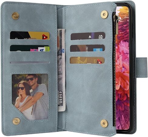 LBYZCASE Phone Case for Galaxy S20 FE 5G(2020),Samsung S20 FE Wallet Case,Luxury Folio Flip Leather Cover[Zipper Pocket][Wrist Strap][Kickstand ] for Samsung Galaxy S20 FE 5G(Fan Edition)-Black in Saudi Arabia