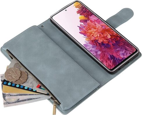 LBYZCASE Phone Case for Galaxy S20 FE 5G(2020),Samsung S20 FE Wallet Case,Luxury Folio Flip Leather Cover[Zipper Pocket][Wrist Strap][Kickstand ] for Samsung Galaxy S20 FE 5G(Fan Edition)-Black in Saudi Arabia