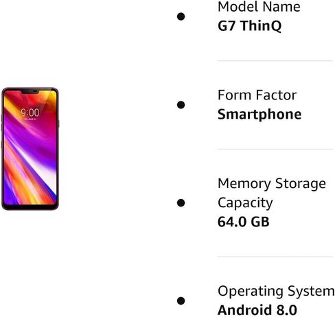 LG G7 ThinQ 6.1in LM-G710TM TMobile 64GB هاتف ذكي يعمل بنظام Android (متجدد) (رمادي بلاتيني) in Saudi Arabia