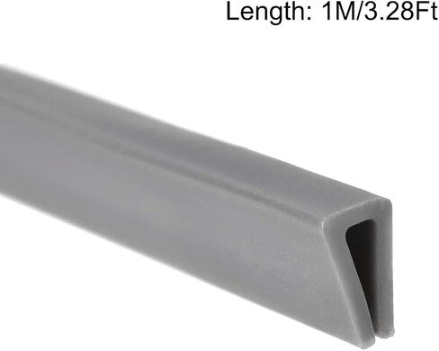 Uxcell Edge Trim U Seal Extrusion، سيليكون رمادي U قناة حافة حامي ورقة تناسب 0.5-2.5 مم حافة 1 متر/3.28 قدم طول in Saudi Arabia