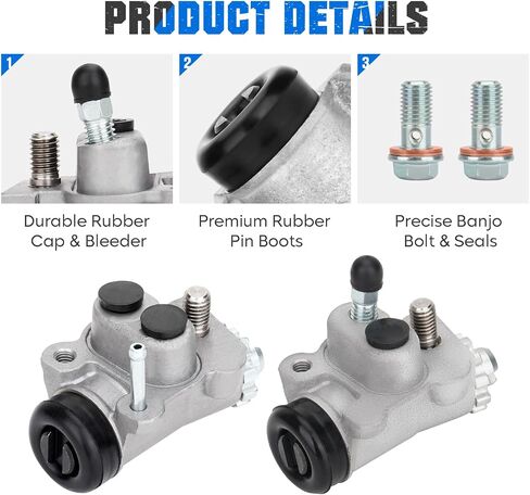 Front Brake Wheel Cylinders Shoes Fit for Honda TRX350 1990-2000, Rancher 350 4x4 ES 2000 2001 2002 2003 45330-HC5-006 45310-HC5-006 45370-HC5-971 45350-HC5-971 - Full Set Left & Right ATV Drum Brakes in Saudi Arabia