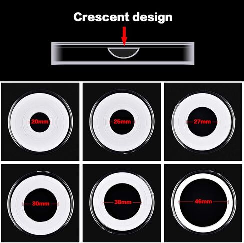 52 Pieces 46mm Coin Capsules with 6 Sizes (20/25/ 27/30/ 38/ 46mm), Coins Holder Collector Case with Foam Gasket and Plastic Storage Organizer for Coin Collection Supplies (Box Only) - Black Inner in Kuwait