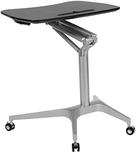 Flash Furniture Gia Mobile Sit-Down, Stand-Up Mahogany Computer Ergonomic Desk with 28.25''W Top (Adjustable Range 29'' - 41'') in Saudi Arabia