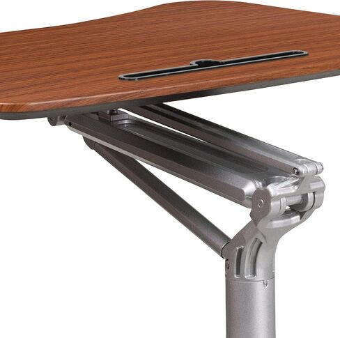 Flash Furniture Gia Mobile Sit-Down, Stand-Up Mahogany Computer Ergonomic Desk with 28.25''W Top (Adjustable Range 29'' - 41'') in Saudi Arabia