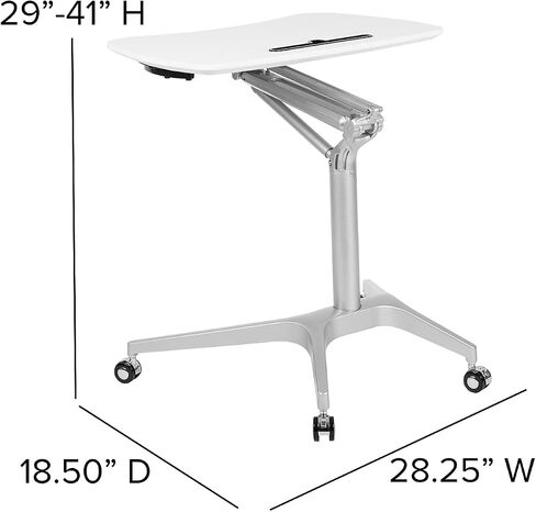 Flash Furniture Gia Mobile Sit-Down, Stand-Up Mahogany Computer Ergonomic Desk with 28.25''W Top (Adjustable Range 29'' - 41'') in Saudi Arabia