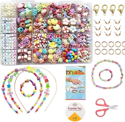 Vytung Beads Set for Jewelry Making Kids Adults Children Craft DIY Necklace Bracelets Letter Alphabet Colorful Acrylic Crafting Beads Kit Box with Accessories(Color#6) in Saudi Arabia