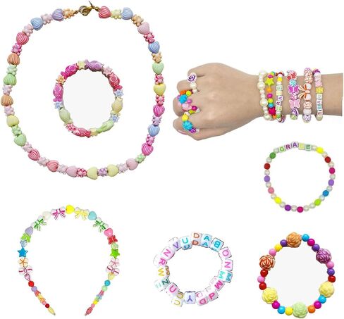 Vytung Beads Set for Jewelry Making Kids Adults Children Craft DIY Necklace Bracelets Letter Alphabet Colorful Acrylic Crafting Beads Kit Box with Accessories(Color#6) in Saudi Arabia
