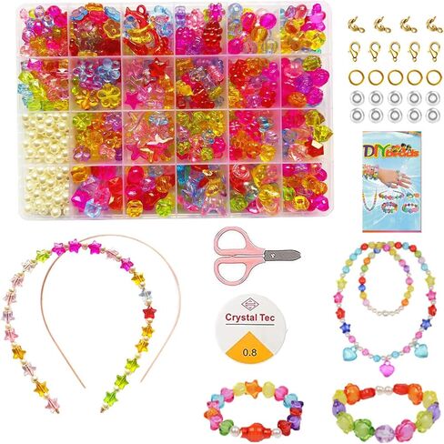 Vytung Beads Set for Jewelry Making Kids Adults Children Craft DIY Necklace Bracelets Letter Alphabet Colorful Acrylic Crafting Beads Kit Box with Accessories(Color#6) in Saudi Arabia