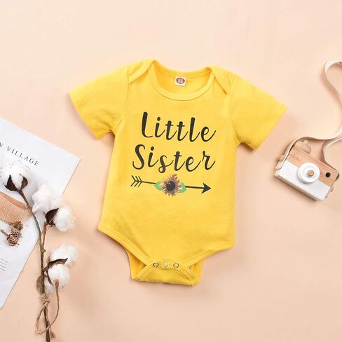 Unutiylo Little Big Sister Outfits Matching Toddler Baby Girl clothes Long Sleeve Ruffle Tops Romper Floral Pants Set in Saudi Arabia