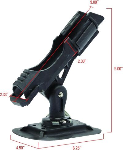 Extreme Max 3006.8618 Fishing Rod Holder with Easy-Install Universal Mounting Bracket for Inflatable Boat, Black in Saudi Arabia
