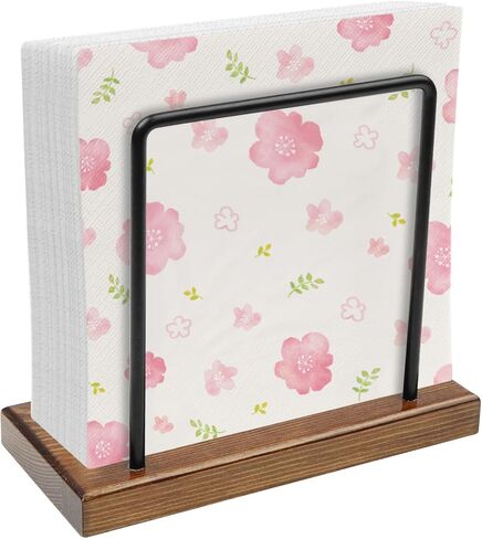 Napkin Holder for Table,Acacia Wood Napkins Holder with Metal Wire, Farmhouse Standing Napkin Holder for Kitchen, Dining Tables, Bar Picnic, Paper,Cocktail, Mail, or Bill Organizer. in Kuwait