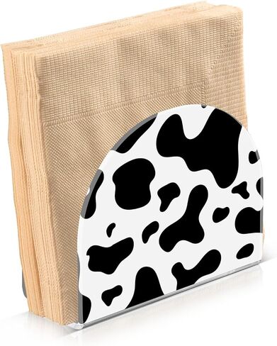 Cow Skin Print Napkin Holder, Acrylic Napkin Holders for Table Cocktail Napkins Dispenser Paper Stand for Kitchen Dining Restaurant Home Bar in Saudi Arabia