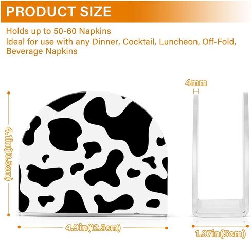 Cow Skin Print Napkin Holder, Acrylic Napkin Holders for Table Cocktail Napkins Dispenser Paper Stand for Kitchen Dining Restaurant Home Bar in Saudi Arabia