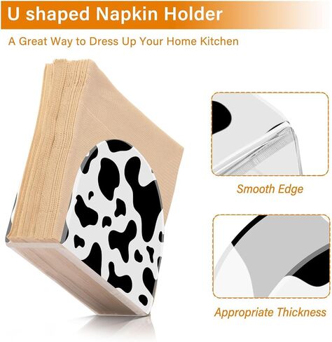 Cow Skin Print Napkin Holder, Acrylic Napkin Holders for Table Cocktail Napkins Dispenser Paper Stand for Kitchen Dining Restaurant Home Bar in Saudi Arabia