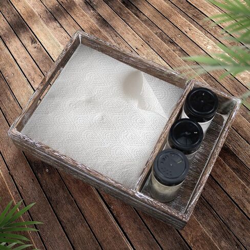 KITCHEN TQT - Napkin Holder With Salt And Pepper Shakers +1 Extra, Napkin Holder For Table, Napkin Holder For Paper Napkins, Wooden Napkin Holder, Farmhouse Napkin Holder in Saudi Arabia