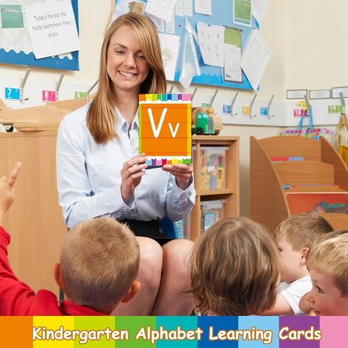 لوحة الإعلانات الأبجدية - ملصق ABC الأبجدية مجموعة تزيين الفصل الدراسي لمرحلة ما قبل المدرسة الإنجليزية ملصق رياض الأطفال الابتدائية الفصول الدراسية ديكور الحائط الرعاية النهارية لوازم المدرسة المنزلية (ملونة) in Saudi Arabia