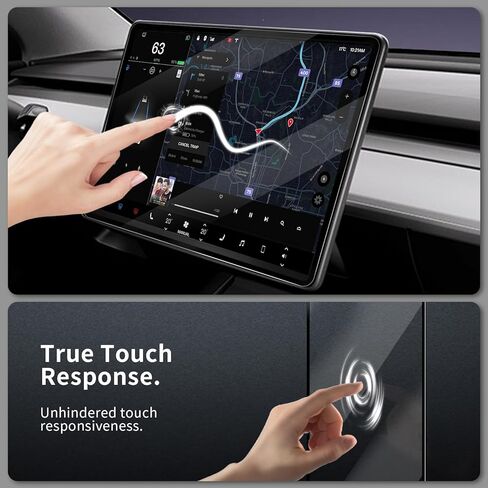 Tempered Glass Screen Protector Designed for Tesla Model 3 2024 15.4 inch Dashboard Touchscreen 2024 Tesla Model 3 Accessories with Frame Kit Easy Installation in Saudi Arabia