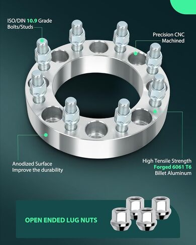 SCITOO 4Pcs 8x6.5 to 8x170 Wheel Adapters 1.5 inch Bore 126mm Studs 9/16" 8 Lug Wheel Spacers No Hubcentric Fit for Ram 3500 2011-2013,for Ram 2500 2011-2013,for Dodge Ram 3500 1995-2010 in Saudi Arabia