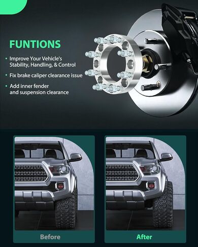 SCITOO 4Pcs 8x6.5 to 8x170 Wheel Adapters 1.5 inch Bore 126mm Studs 9/16" 8 Lug Wheel Spacers No Hubcentric Fit for Ram 3500 2011-2013,for Ram 2500 2011-2013,for Dodge Ram 3500 1995-2010 in Saudi Arabia