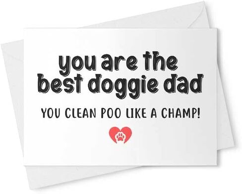 Dog Dad Card From Fathers Day The Father's Best Birthday Funny Happy Husband Parent Christmas Birthday Wife Her Friend Husband Boyfriend Him Grandpa Father's Day Valentine's Day - [00195] in Saudi Arabia
