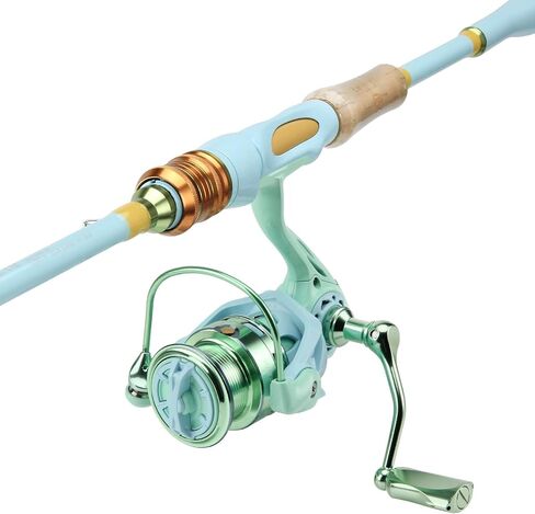 HAUT TON Spinning Reel Macaroon Beginner's Edition، 5+1BB بكرات صيد خفيفة للغاية، 5.2:1 نسبة التروس 18LBs أقصى سحب للأسماك الجليدية والمياه العذبة، تتضمن عمود التوازن in Kuwait