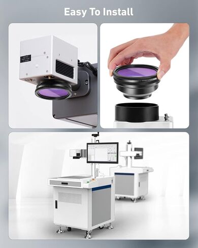 FAHKNS F-Theta Scan Lens, 70x70mm FL 100mm Field Lens for Fiber Laser Marking Cutting Engraver Machine for 1064nm Galvo System M85 (0-100W) in Saudi Arabia