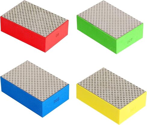 4 قطع من وسادات تلميع الماس من أسوير، وسادات تلميع جرانيت، ومستلزمات الزجاج الملون، وأدوات البلاط لصنفرة الخرسانة والزجاج والحجر والجرانيت والرخام (60#، 100#، 200#، 400#) in Kuwait