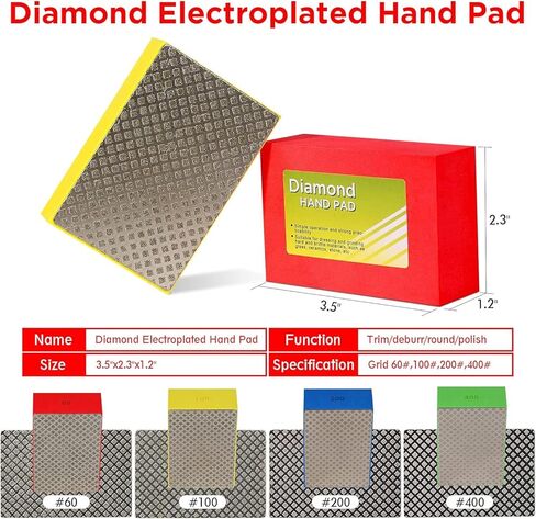 4 قطع من وسادات تلميع الماس من أسوير، وسادات تلميع جرانيت، ومستلزمات الزجاج الملون، وأدوات البلاط لصنفرة الخرسانة والزجاج والحجر والجرانيت والرخام (60#، 100#، 200#، 400#) in Kuwait