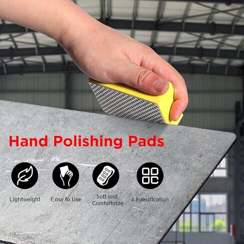 4 قطع من وسادات تلميع الماس من أسوير، وسادات تلميع جرانيت، ومستلزمات الزجاج الملون، وأدوات البلاط لصنفرة الخرسانة والزجاج والحجر والجرانيت والرخام (60#، 100#، 200#، 400#) in Kuwait