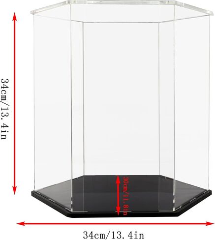 حافظة عرض شفافة من الأكريليك مقاس 13 بوصة، حافظة عرض تذكارات، مع قاعدة سوداء، شاشة عرض مقاومة للغبار مُجمَّعة، حافظة عرض واضحة للمقتنيات، نماذج ألعاب الدمى، المنظمات in Kuwait