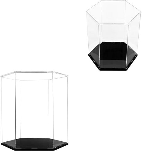 حافظة عرض شفافة من الأكريليك مقاس 13 بوصة، حافظة عرض تذكارات، مع قاعدة سوداء، شاشة عرض مقاومة للغبار مُجمَّعة، حافظة عرض واضحة للمقتنيات، نماذج ألعاب الدمى، المنظمات in Kuwait