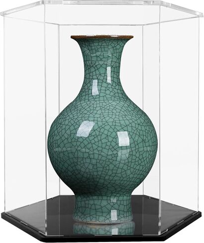 حافظة عرض شفافة من الأكريليك مقاس 13 بوصة، حافظة عرض تذكارات، مع قاعدة سوداء، شاشة عرض مقاومة للغبار مُجمَّعة، حافظة عرض واضحة للمقتنيات، نماذج ألعاب الدمى، المنظمات in Kuwait