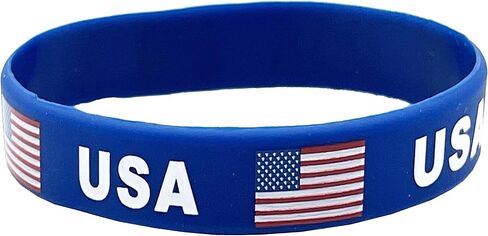 4 Pcs USA American Country Flag Rubber Bracelets, National Flag Silicone Bracelet, Rubber Wristbands Patriotic Decorations Gift in Saudi Arabia