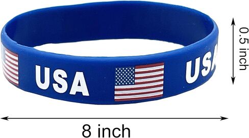 4 Pcs USA American Country Flag Rubber Bracelets, National Flag Silicone Bracelet, Rubber Wristbands Patriotic Decorations Gift in Saudi Arabia
