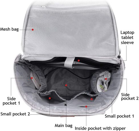 yookee home Large Diaper Bag, Backpack for Twins or Two Kids, Expandable Baby Diaper Bag for Mom Dad, Extra Large Travel Diaper Backpack with USB Charging Port, Portable Changing Pad, Stroller Straps in Kuwait