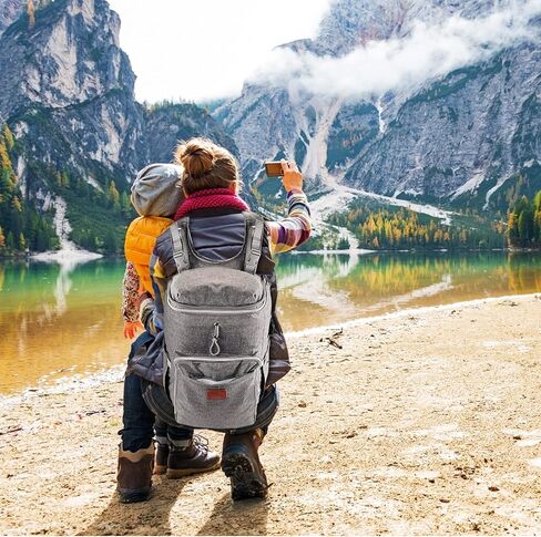 yookee home Large Diaper Bag, Backpack for Twins or Two Kids, Expandable Baby Diaper Bag for Mom Dad, Extra Large Travel Diaper Backpack with USB Charging Port, Portable Changing Pad, Stroller Straps in Kuwait