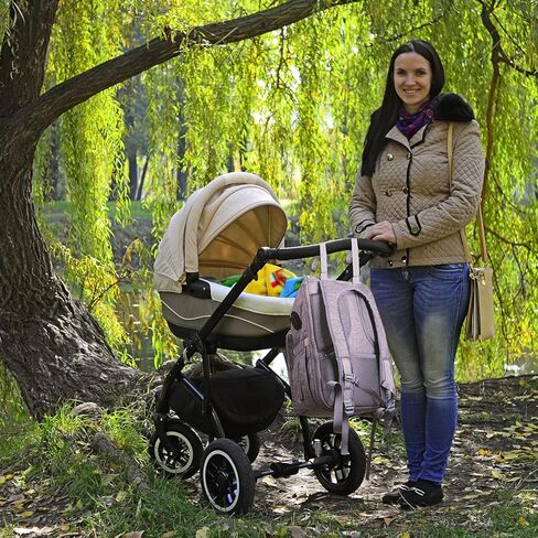 yookee home Large Diaper Bag, Backpack for Twins or Two Kids, Expandable Baby Diaper Bag for Mom Dad, Extra Large Travel Diaper Backpack with USB Charging Port, Portable Changing Pad, Stroller Straps in Kuwait