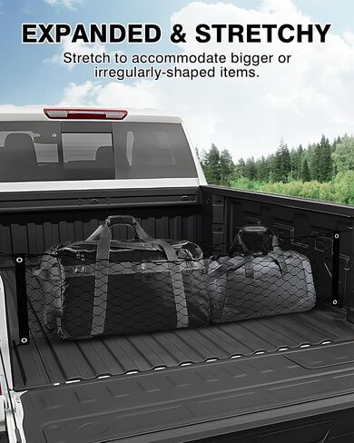 Karltys Truck Bed Cargo Net for Rivian R1T/R1S 2022-2024 Accessories, Rivian Envelope Style Cargo Net, Heavy Duty Cargo Net for Pickup Truck Bed, Highly Elastic Mesh Netting with Durable Hooks in Saudi Arabia