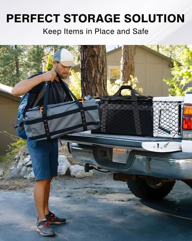 Karltys Truck Bed Cargo Net for Rivian R1T/R1S 2022-2024 Accessories, Rivian Envelope Style Cargo Net, Heavy Duty Cargo Net for Pickup Truck Bed, Highly Elastic Mesh Netting with Durable Hooks in Saudi Arabia