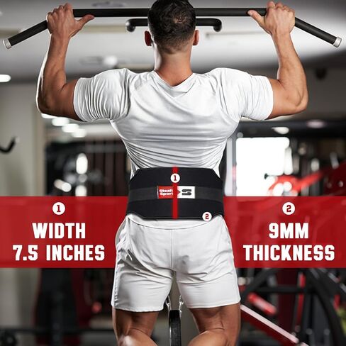 حزام غمس شديد التحمل 36 بوصة حزام وزن سلسلة - رفع الأثقال كمال الأجسام 7.5 بوصة عرض 9 مم سميك من النيوبرين مبطن لدعم الظهر في صالة الألعاب الرياضية وحزام سحب لأعلى وحزام غمس للتمرين in Kuwait