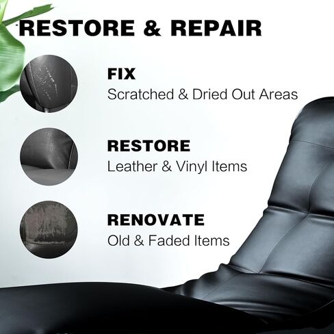 بلسم إعادة تلوين الجلد من ويستوم - مجموعة إصلاح الجلد الأسود لاستعادة الأرائك والملابس ومقاعد السيارة، واستعادة اللون إلى الخدش والباهت in Kuwait