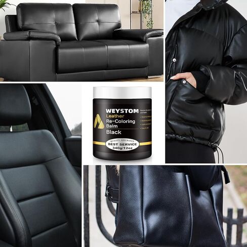 بلسم إعادة تلوين الجلد من ويستوم - مجموعة إصلاح الجلد الأسود لاستعادة الأرائك والملابس ومقاعد السيارة، واستعادة اللون إلى الخدش والباهت in Kuwait