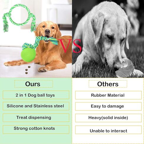 كرة تدريب الكلاب على الحبل، لعبة شد الحبل للكلاب الصغيرة والمتوسطة والكبيرة، ألعاب تسنين الجراء، ألعاب مضغ تفاعلية للكلاب من أجل الملل in Kuwait